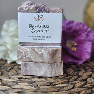 Blushing Orchid Scented Handmade Soap, Cold Process soap, Bar Soap
