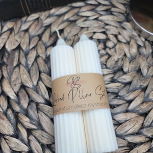 Ribbed Pillar candle Set, 100% Natural Soy Wax Candle, Handmade Ribbed Candle For Home Decor, Tapered Candle, Pillar Candle, Wedding Candle