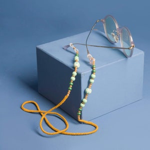 Chaîne de lunettes au crochet, cordon pour lunettes au crochet avec perles, lanières de lunettes pour femme, chaîne de lunettes de soleil, lanière pour lunettes de soleil, cadeau pour maman