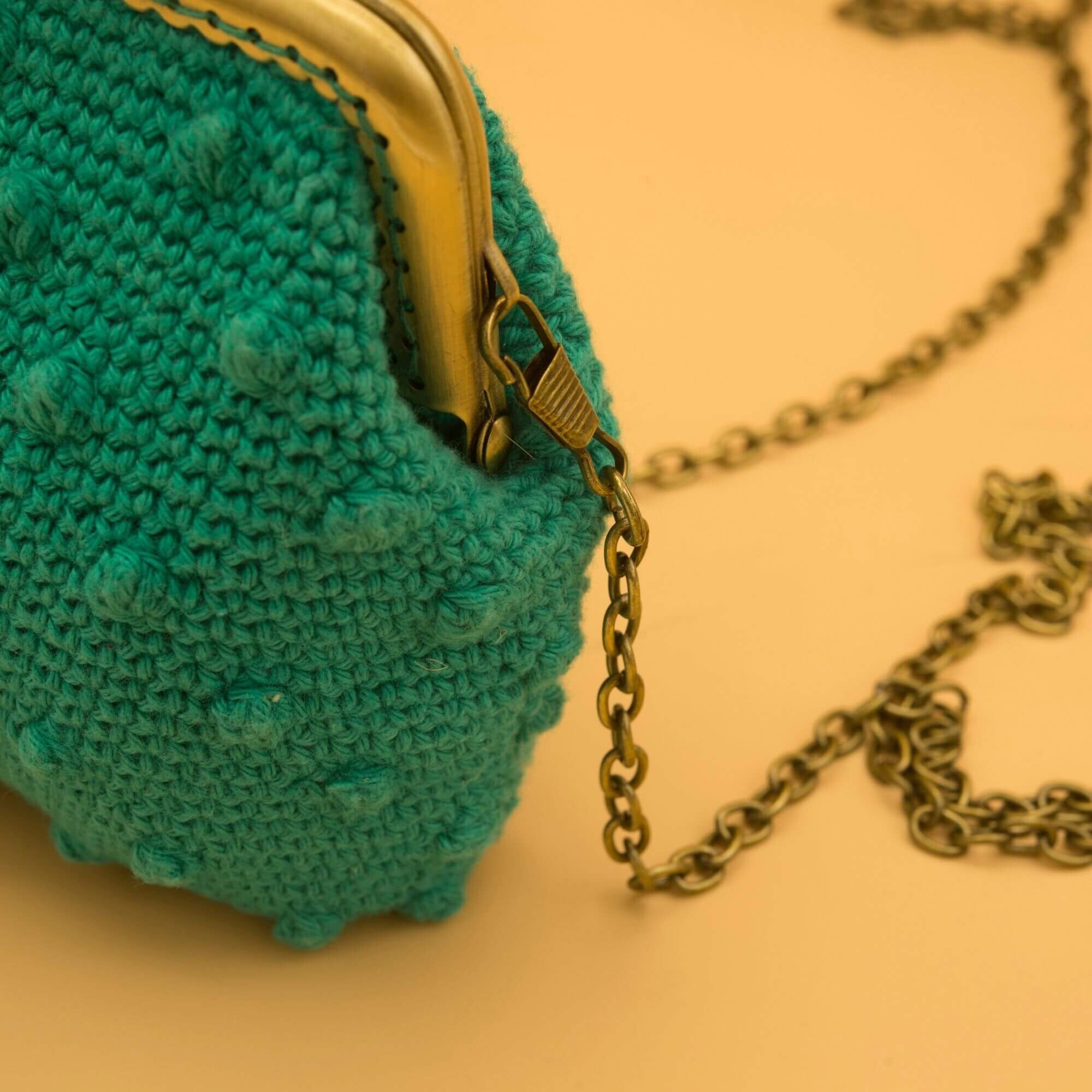 Crochet Chain Clutch Bag Chain Shoulder Bag Crochet Etsy