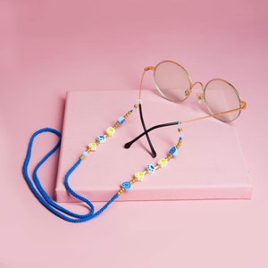 Cordon pour lunettes au crochet, chaîne à lunettes au crochet avec perles, lanières de lunettes pour femme, chaîne de lunettes de soleil, lanière pour lunettes de soleil, cadeau pour elle