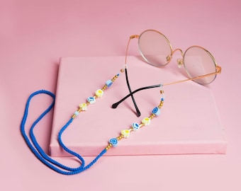 Crochet Cord for Glasses, Crochet Glasses Chain with Beads, Women's Eyewear Strap, Sunglass Chain, Strap for Sunglasses, Gift for Her