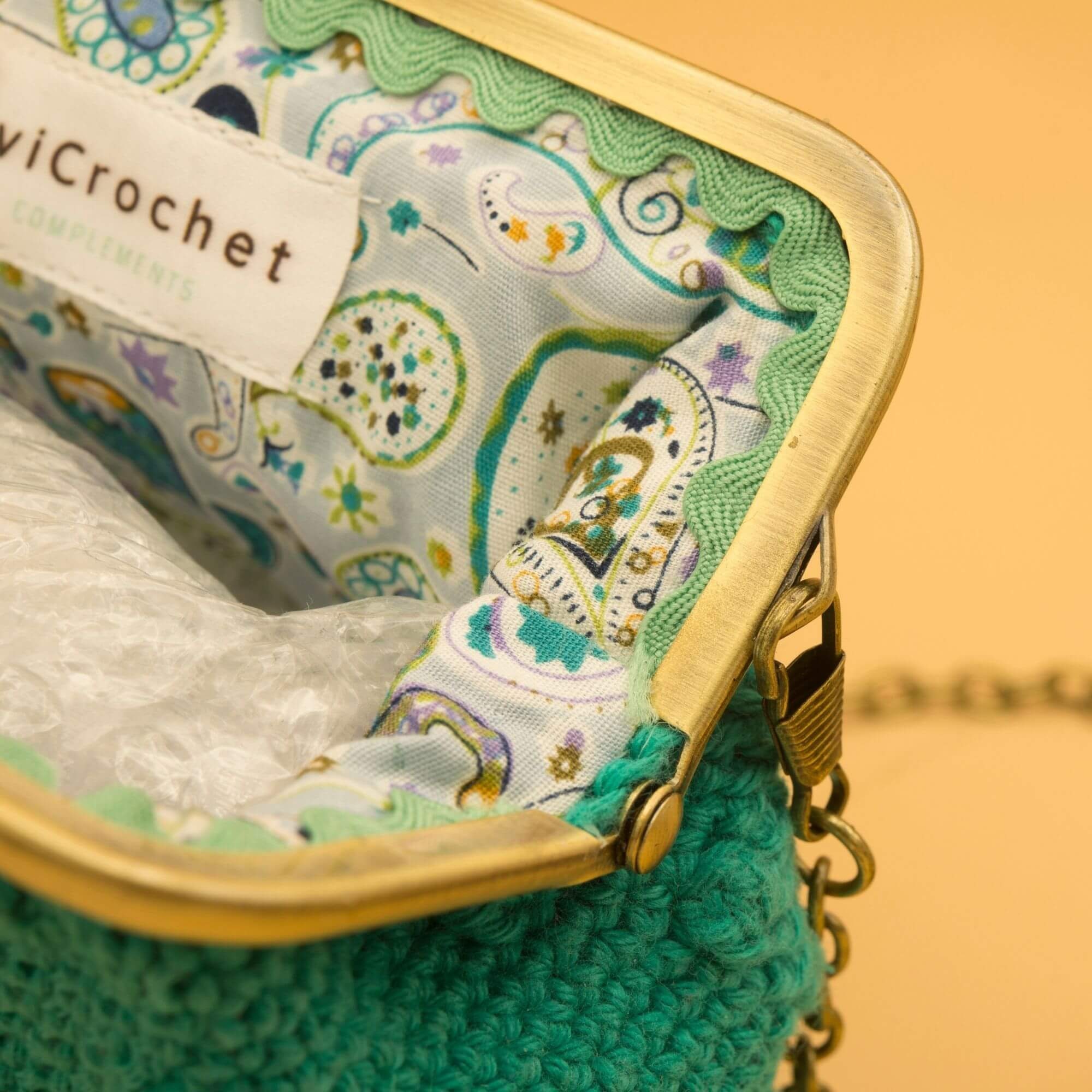 Crochet Chain Clutch Bag Chain Shoulder Bag Crochet Etsy