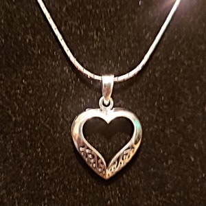 Sterling Silver Filigree Heart Pendant With Chain