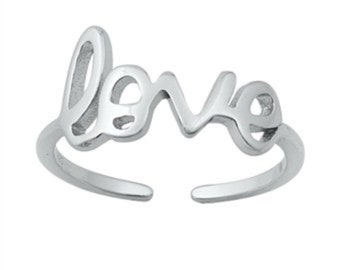 Sterling Silver "Love"  Midi Ring/Toe Ring