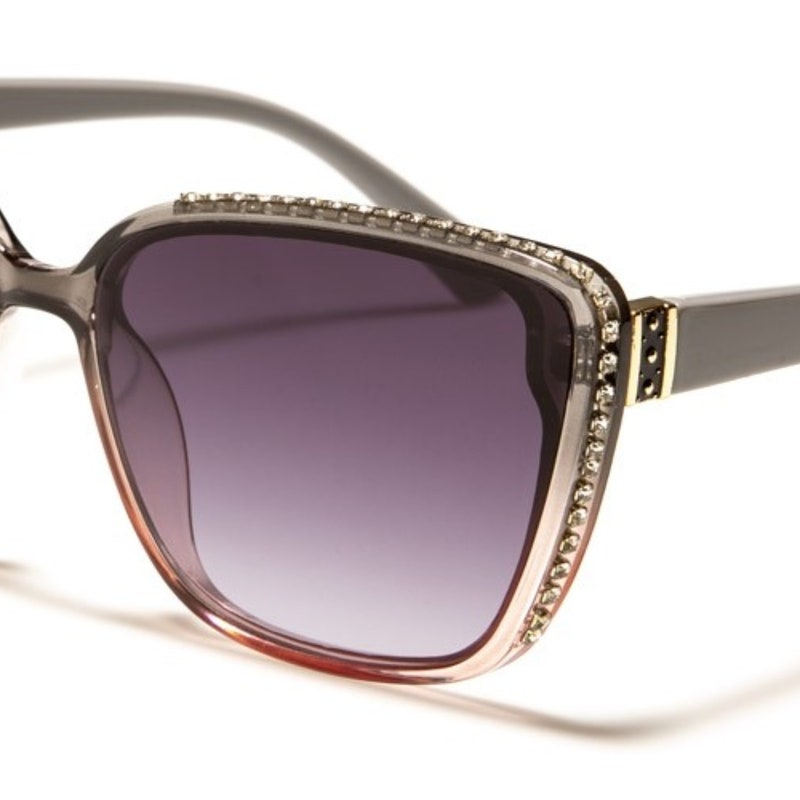 Gold Rhinestoned Metal Cateye Sunglasses