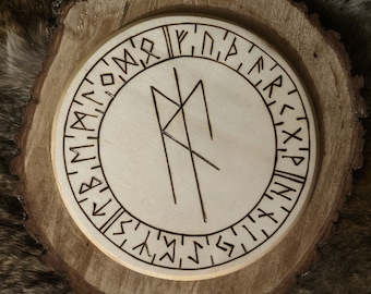 Eir Healing Norse Goddess Asatru Heathen Altar Plate Wood Decor