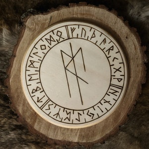 Eir Healing Norse Goddess Asatru Heathen Altar Plate Wood Decor