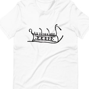 White Raidho Longboat Short-Sleeve Unisex T-Shirt Runes Viking