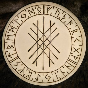 Web Of Wyrd Asatru Heathen Altar Plate Wood Decor
