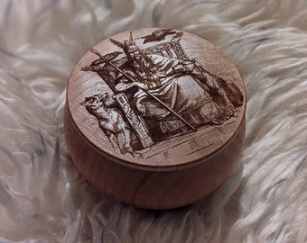 Hand Turned Alder Runes Set with Odin Box, Elder Futhark