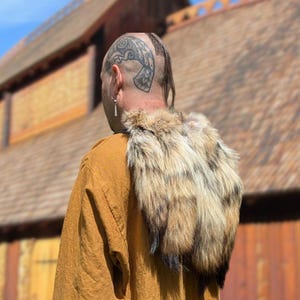 Coyote Tail Cape Cloak | Viking Fur Mantle | Viking Garb Costume | Fur Cloak