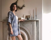 Linen Haori Jackets Kimono Jacket Ivory white, Navy or Gray Ikat Fabric Indoor Outdoor robe Handmade jacket Cardigan