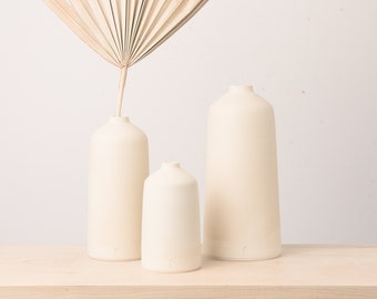 Handgemachte Keramik Knospe Vasen - Weiß (Ivory)