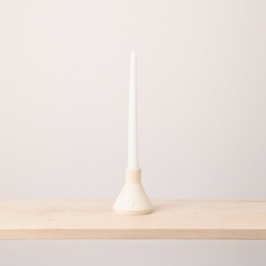 Handmade Ceramic Taper Candle Holder White image 2