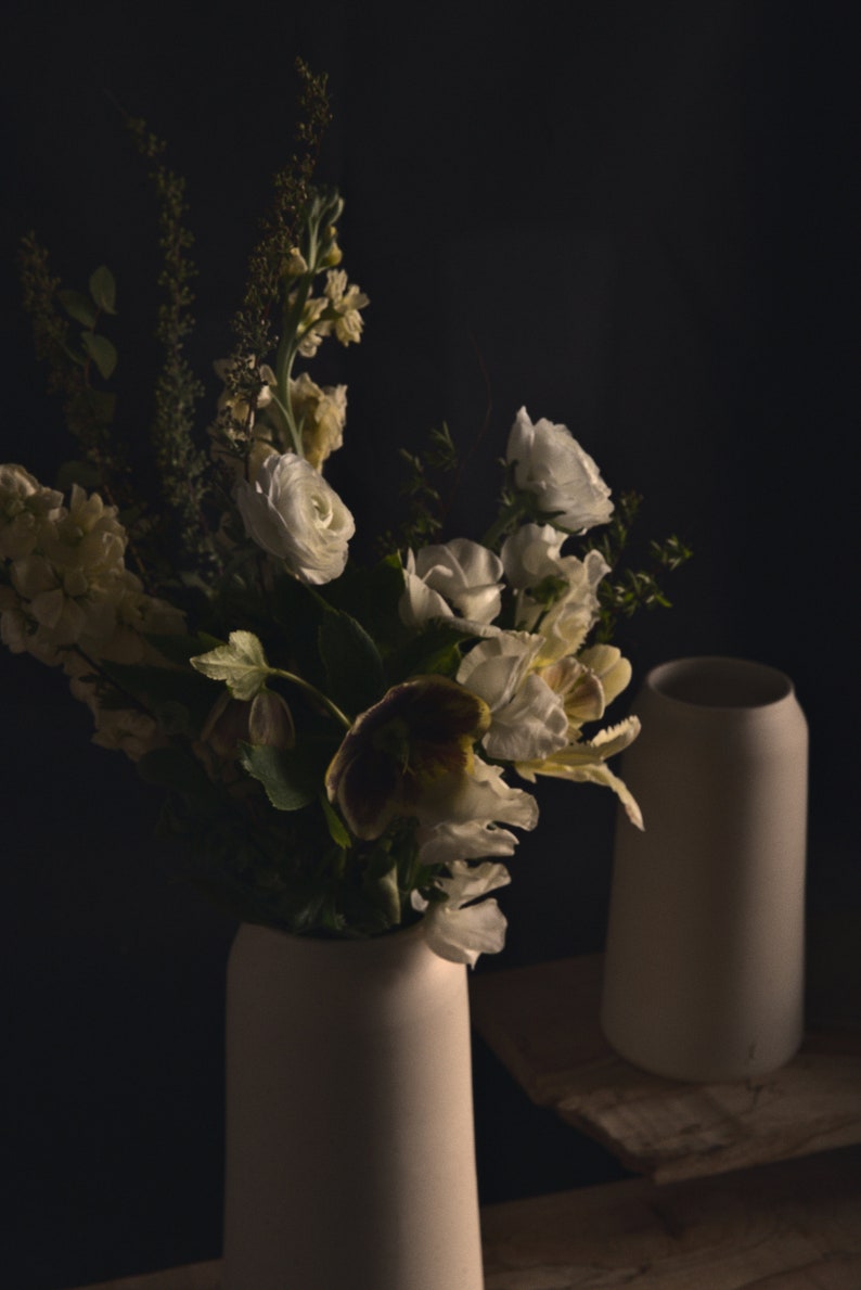 Handmade Ceramic Bouquet Vases White Ivory image 7