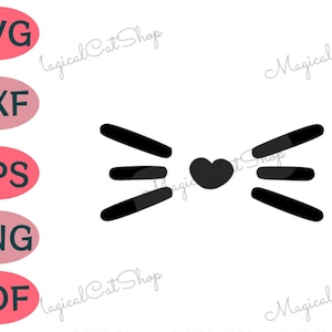 Cute cat whiskers svg, Kitten, Cricut Cut File, Silhouette, Digital Download, Kitty Clipart