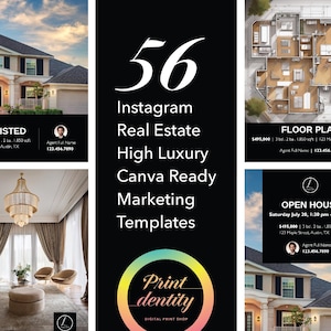 Instagram LUXURY REAL ESTATE Canva Social Media Templates