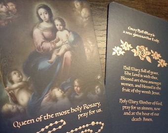 Mary, Queen of the Rosary with  Rose Gold Foil