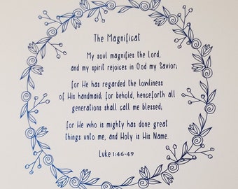 10inx10in Metallic Blue Foil-Only Floral Print: Magnificat