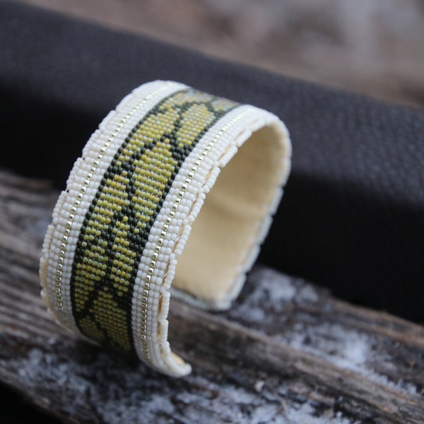 Sweetgrass Braid Native American [Lakota] Handmade Beaded Cuff Bracelet