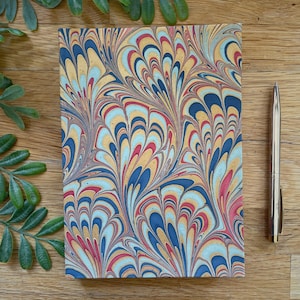 A5 Recycled Paper Journal | Marble Beautiful Notebook | Luxury Hardback Colourful Sketchbook | Eco Writing Gift for Her | Pretty Journal