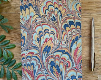 Cuaderno de bocetos de papel reciclado / Diario jaspeado a mano tamaño A5