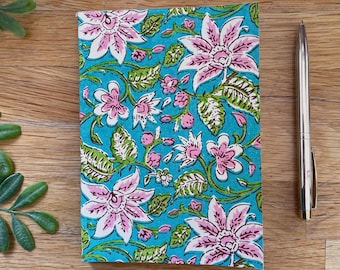 Handmade Floral Journal | Recycled Paper, Boho printed Cover