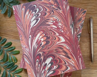 Cuaderno artesanal de papel reciclado jaspeado a mano, tamaño A5