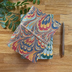 Pretty Recycled Paper Journal | Marble Beautiful Notebook | Luxury Hardback Colourful Sketchbook | Eco Writing Gift for Her | Pretty Journal