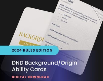 DND Background Ability Cards: All Handbook Backgrounds (Printable PDF)