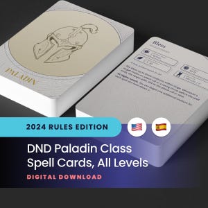 Cartes magiques Paladin : édition DND 2024, tous niveaux (PDF imprimable)