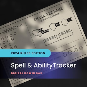 DnD 2024 Spell and Ability Tracker Cards: Character Tracker (PDF)