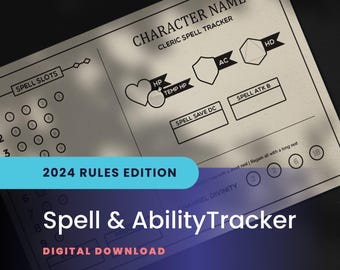 DnD 2024 Spell and Ability Tracker Cards: Character Tracker (PDF)