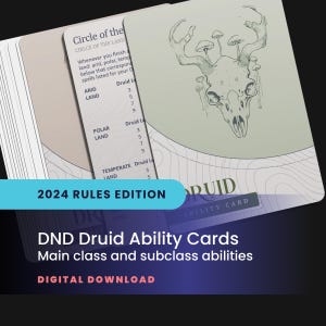 DND Druid Ability Cards: All Handbook Class Abilities, Including Subclasses (Printable PDF)