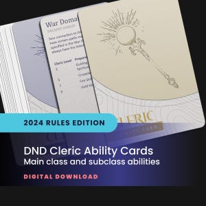 DND Cleric Ability Cards: All Handbook Class Abilities, Including Subclasses (Printable PDF)