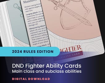 DND Fighter Ability Cards: All Handbook Class Abilities, Including Subclasses (Printable PDF)