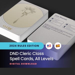 Cartas de Magia de Clérigo: D&D Edição 2024, Todos os Níveis (PDF para Impressão)
