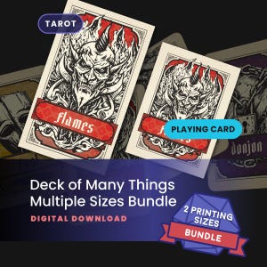 Deck of Viele Dinge Druckbare PDF in Tarot und Spielgrößen - Volles DND 5e Kartendeck | Dungeons & Dragons Magic Gegenstandskarten, Digital Download