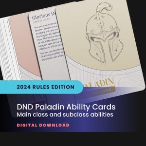 DND Paladin Ability Cards: All Handbook Class Abilities, Including Subclasses (Printable PDF)