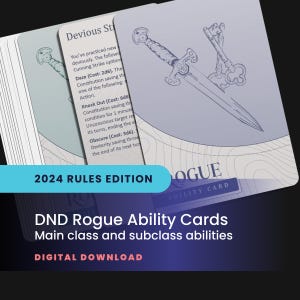 DND Rogue Ability Cards: All Handbook Class Abilities, Including Subclasses (Printable PDF)
