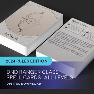 Cartes Magie du MDN, classe 2024 | Rôdeur | Offre groupée du MDN | Cartes Magie du MDN 2024 | Cartes Magie mdn | Sort de rôdeur | Imprimable | Livre d'orthographe dnd