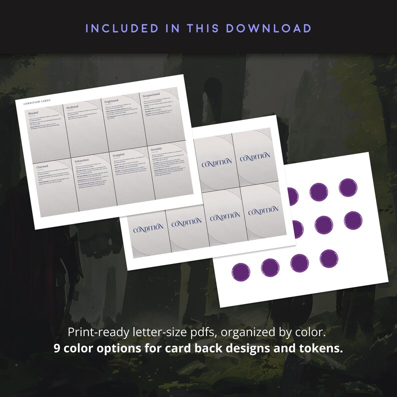 DND Conditions Cards Printable PDF – 5e Status Effects Reference ...