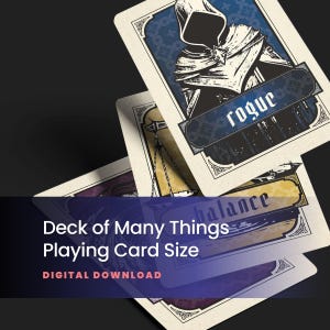 DND Deck of Many Things Printable – Full 5e Card Deck | Playing Card-Sized Magic Item Cards, Digital PDF Download