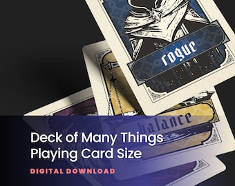 DND Deck of Many Things Printable – Full 5e Card Deck | Playing Card-Sized Magic Item Cards, Digital PDF Download