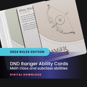 DND Ranger Ability Cards: All Handbook Class Abilities, Including Subclasses (Printable PDF)