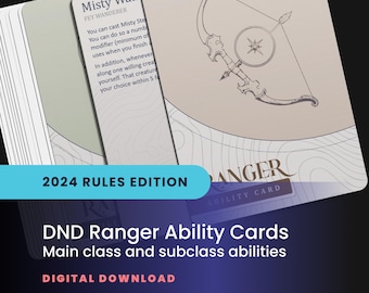DND Ranger Ability Cards: All Handbook Class Abilities, Including Subclasses (Printable PDF)
