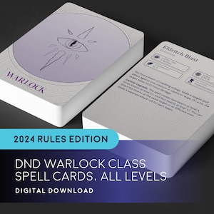 DND Klasse 2024 Zauberkarten | Hexenmeister | DND Klasse Bundle | DND Zauber Karte 2024 | d&nd Zauberkarten | Hexenmeister Zauber | Druckbar | dnd Zauberbuch