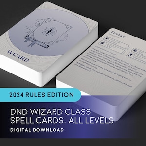 DND Klasse 2024 Zauberkarten | Zauberer | DND Klasse Bundle | DND Zauberkarten 2024 | d&nd Zauberkarten | Zaubererzauber | Druckbar | dnd Zauberbuch