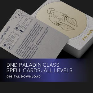 Spellkaarten voor NST-klas | Paladin | dnd Class-bundel | Niet storen spreukkaarten 5e | dnd-klasse spreuken | dnd-spreukkaarten | Afdrukbare 5e | Afdrukbare DM